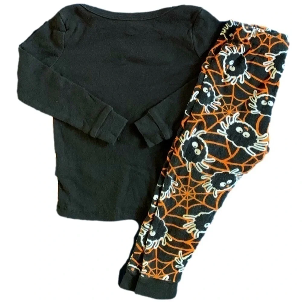 Sleepwear Halloween Spider 2 Piece Long Sleeve Pajama Set Size 24mos